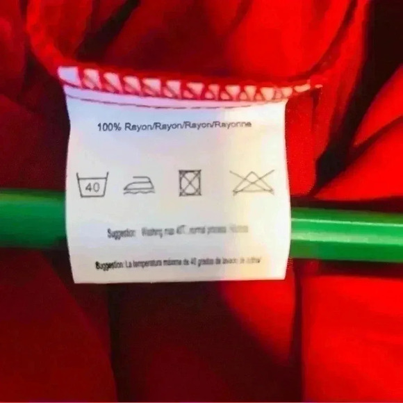 Red Swimsuit Cover Up 3/4 Bell Sleeve Beachwear V-Neck Bikini Beach size small - Picture 6 of 7